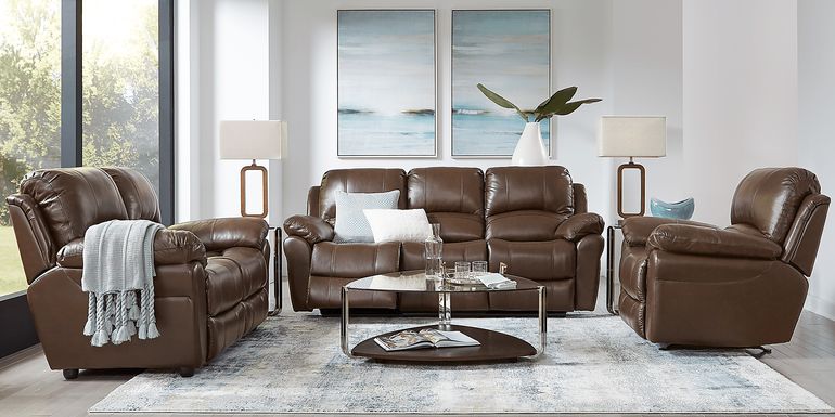 Vercelli Brown Leather 2 Pc Power Reclining Living Room