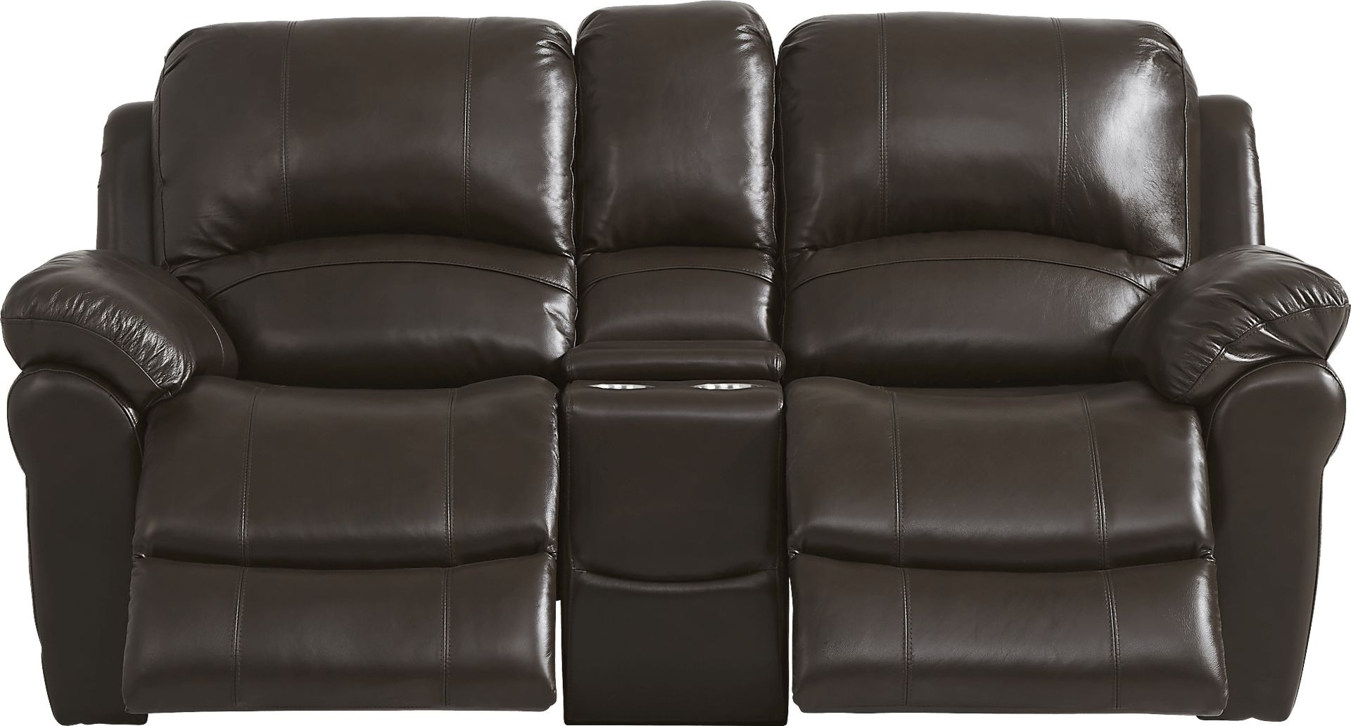 Vercelli Brown Leather Power Reclining Console Loveseat - Image 2