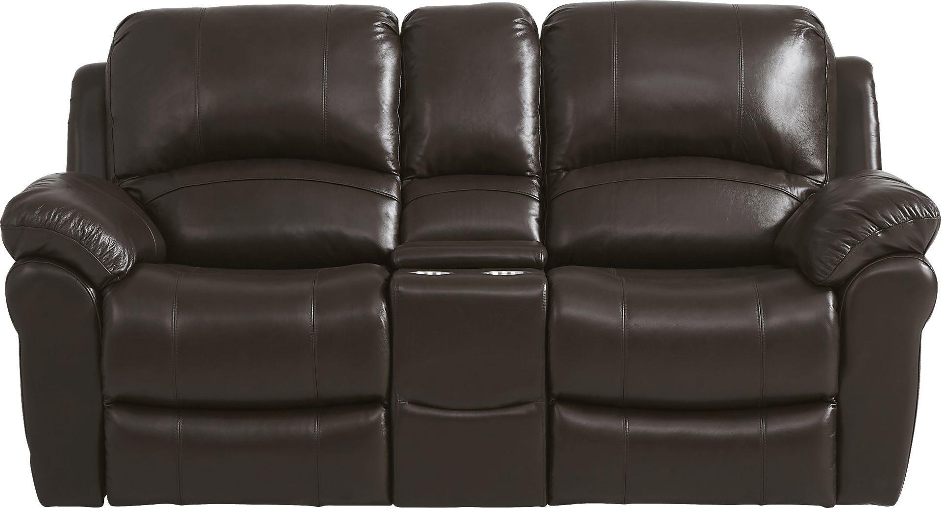Vercelli Brown Leather Power Reclining Console Loveseat - Image 1