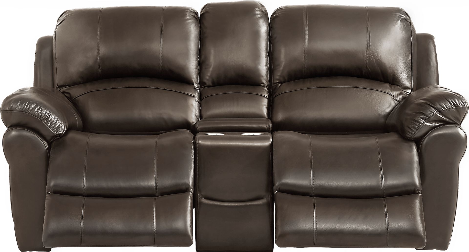 Vercelli Brown Leather Power Reclining Console Loveseat - Image 2