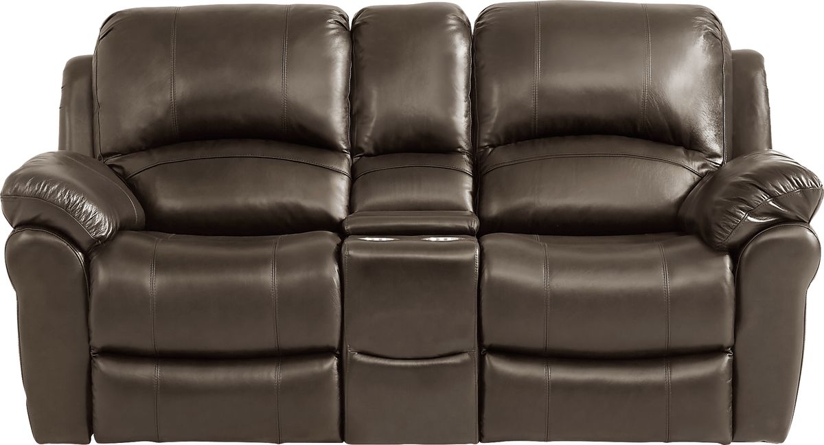 Vercelli Brown Leather Power Reclining Loveseat Rooms To Go