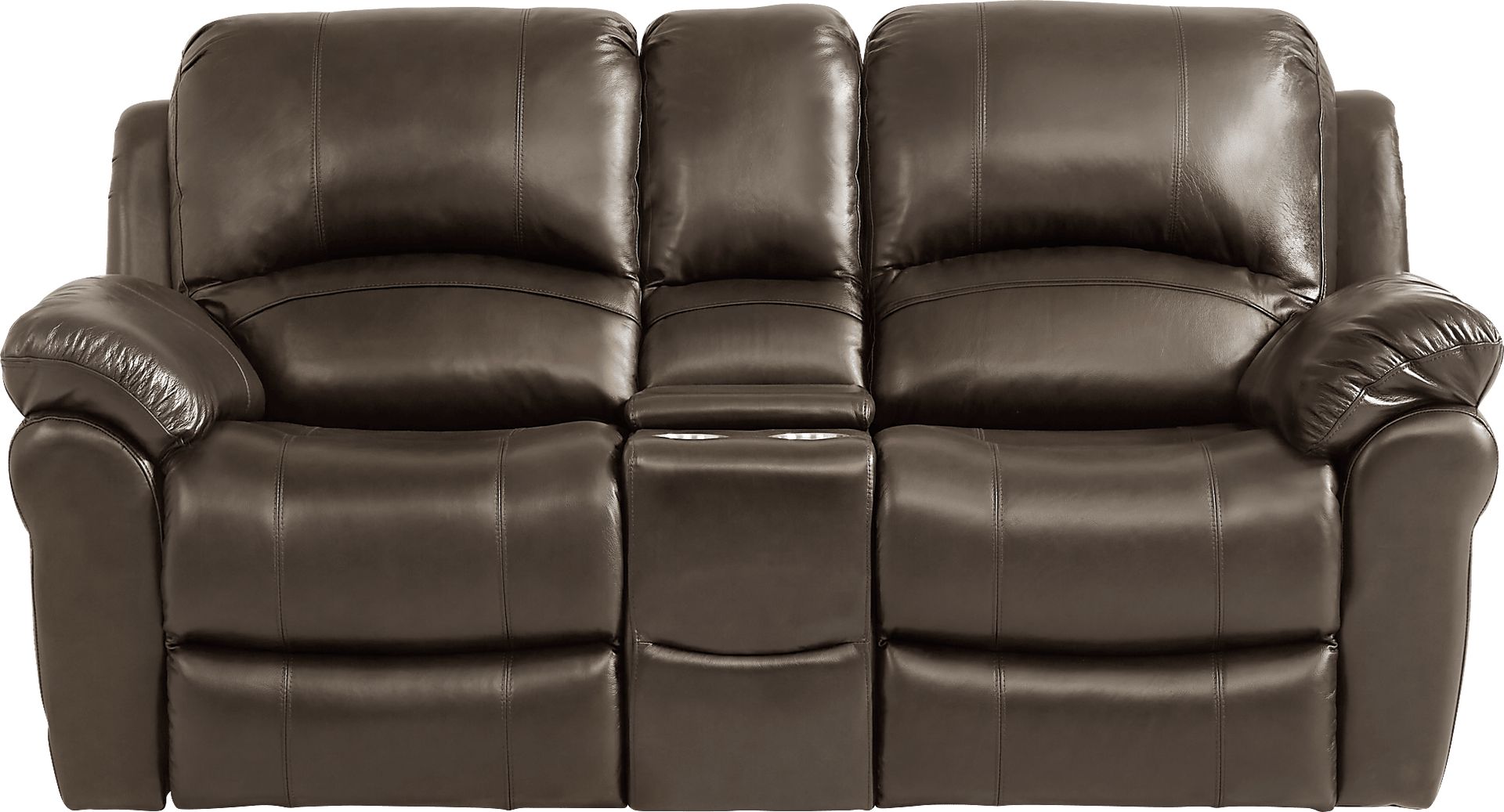 Vercelli Brown Leather Power Reclining Console Loveseat - Image 1