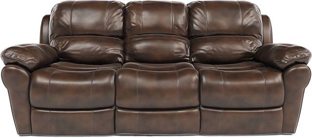 Vercelli Brown Leather Power Reclining Sofa - Thumbnail - Image 1