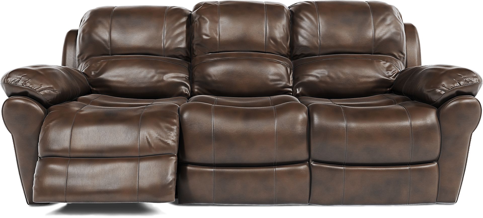 Vercelli Brown Leather 3 Pc Living Room with Reclining Sofa - Image 6