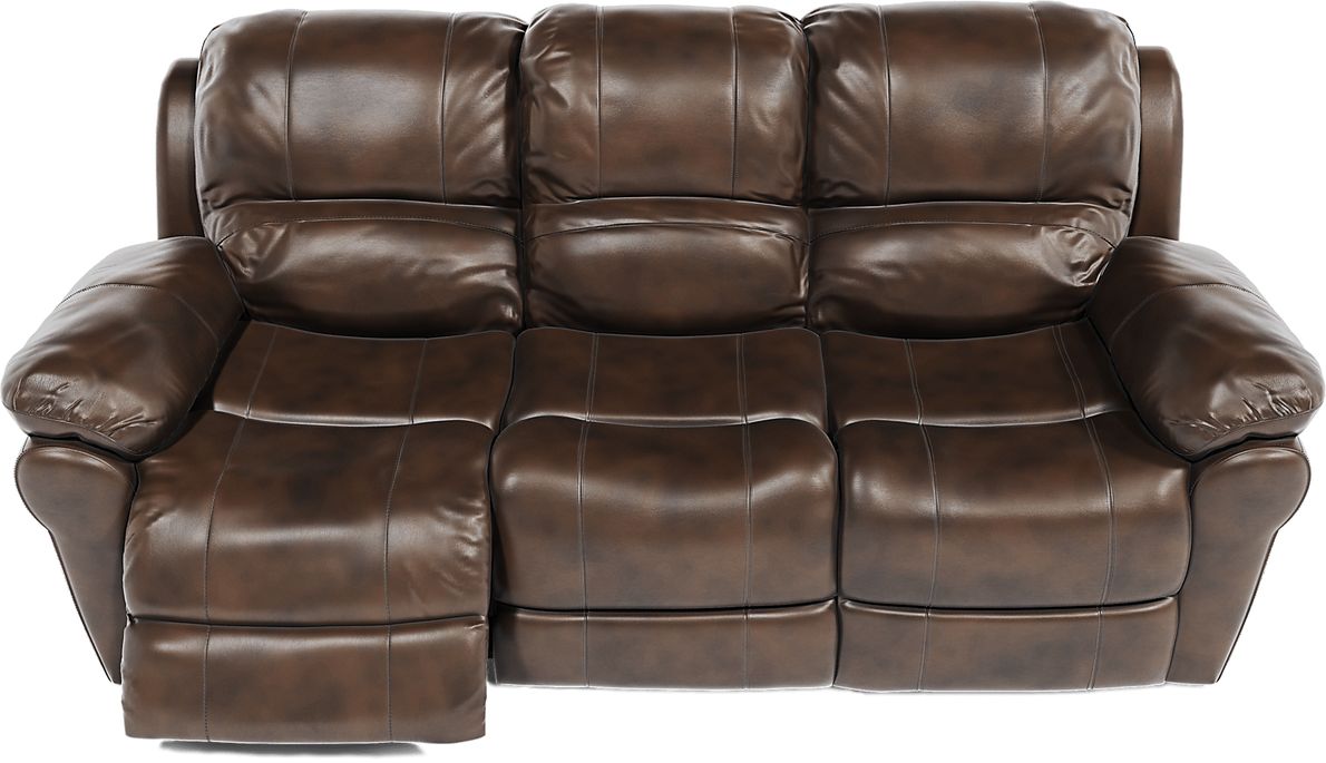 Vercelli Brown Leather 3 Pc Living Room with Reclining Sofa Rooms To Go