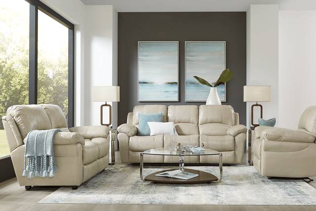 Vercelli Stone Leather 7 Pc Power Reclining Living Room - Thumbnail - Image 1