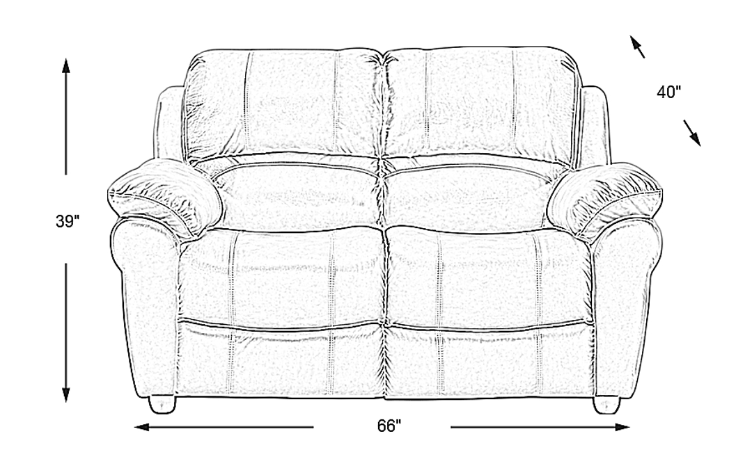 Vercelli Leather Stationary Loveseat