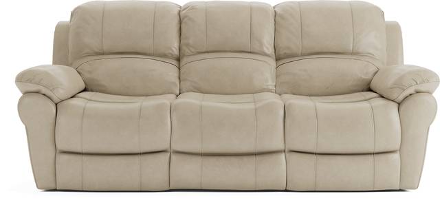 Vercelli Stone Leather Power Reclining Sofa - Thumbnail - Image 1