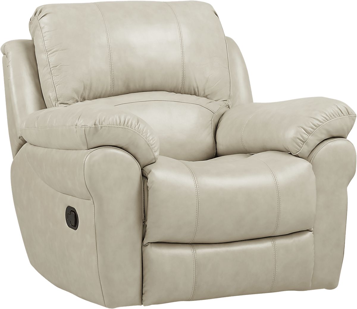 Vercelli Stone Beige Leather Rocker Recliner Rooms to Go