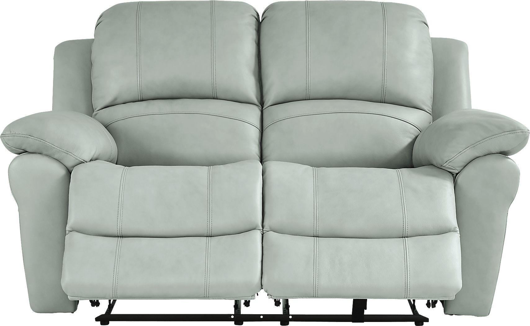 Vercelli Way Aqua Leather Reclining Loveseat