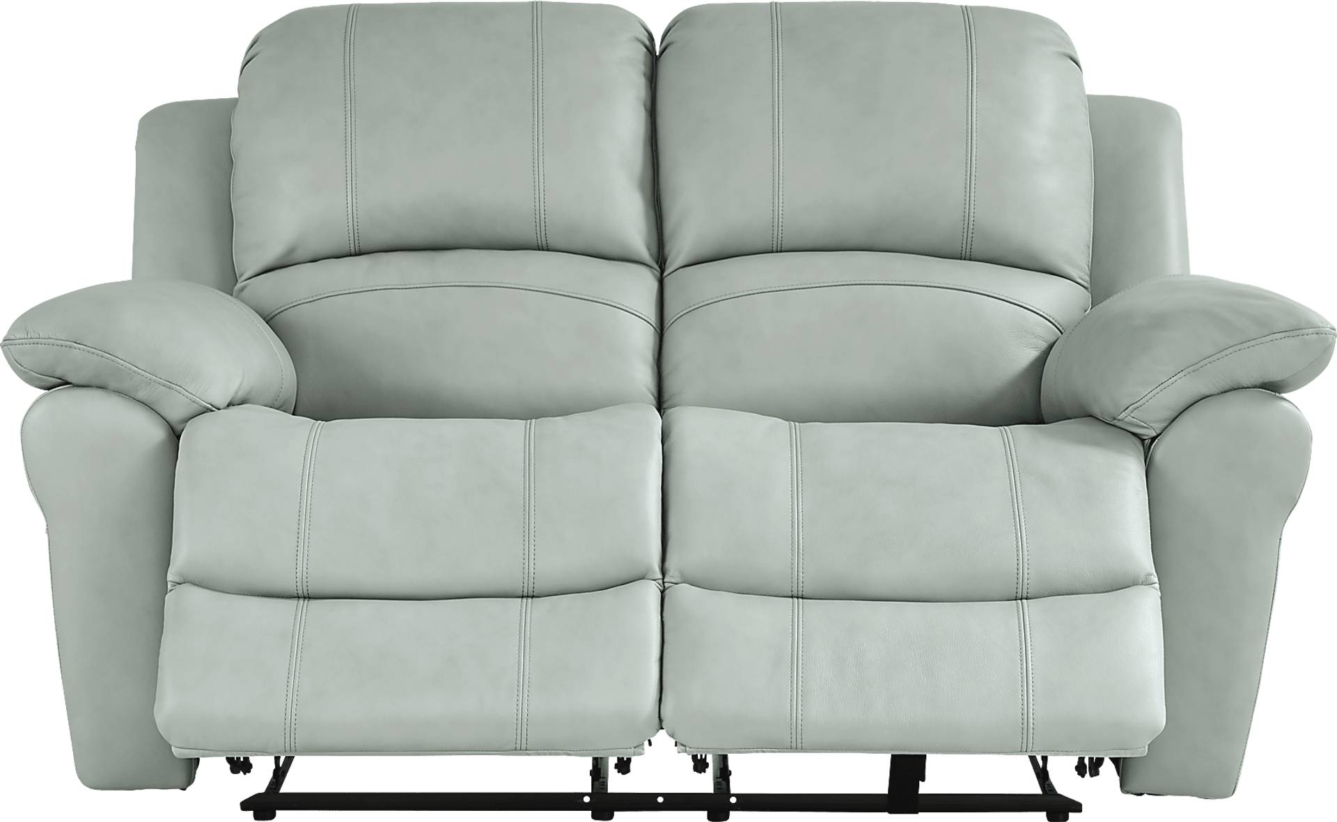 Vercelli Way 2 Pc Aqua Blue Leather NonPower Reclining Living Room Set