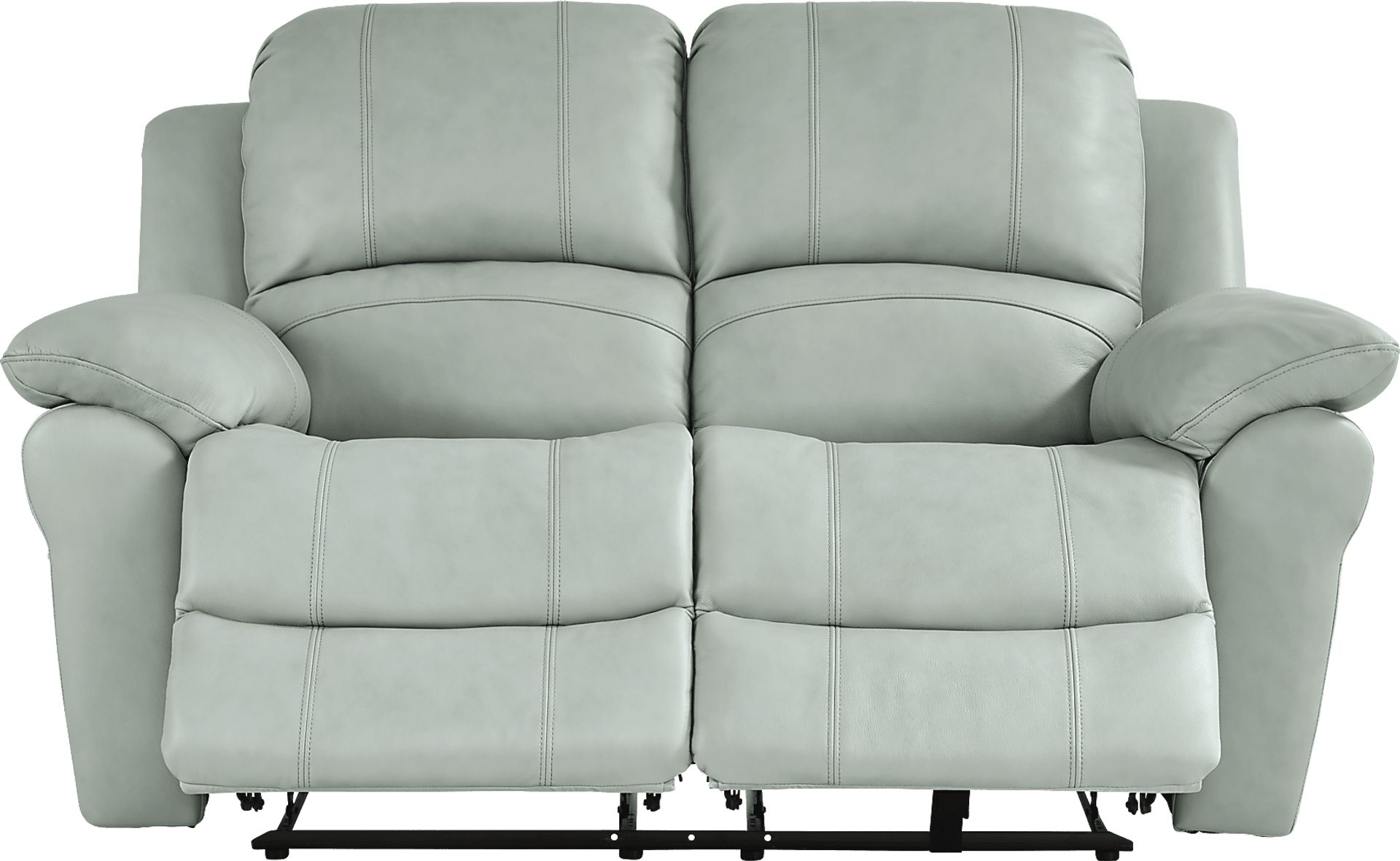 Vercelli Way Aqua Leather Reclining Loveseat - Image 1