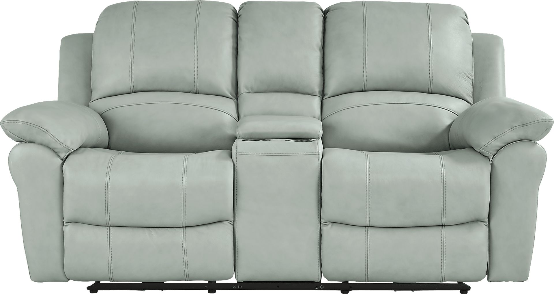 Vercelli Way Aqua Leather 8 Pc Reclining Living Room - Image 3