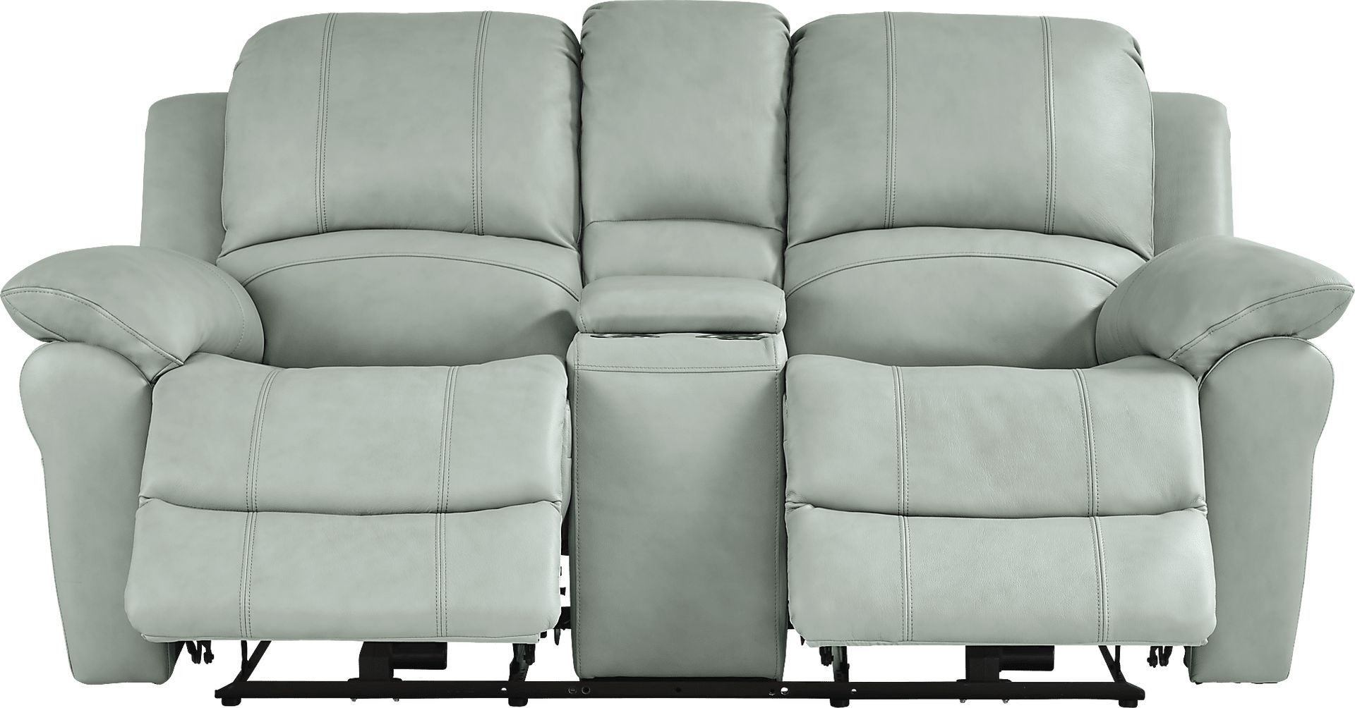 Vercelli Way Aqua Leather 8 Pc Reclining Living Room - Image 2