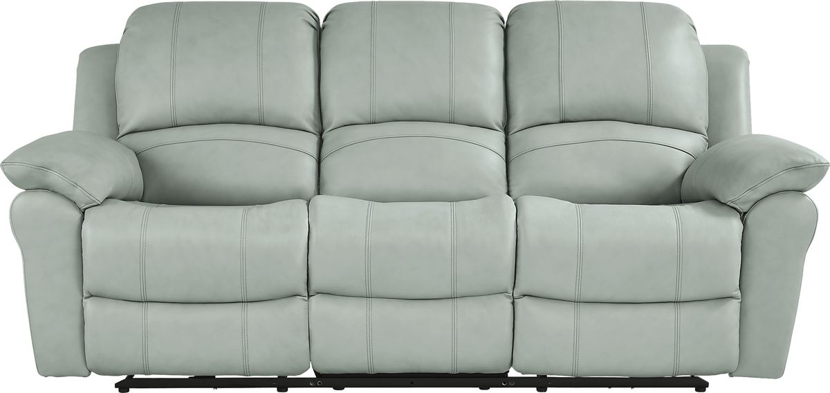 Vercelli Way 5 Pc Aqua Blue Leather Power Reclining Living Room Set