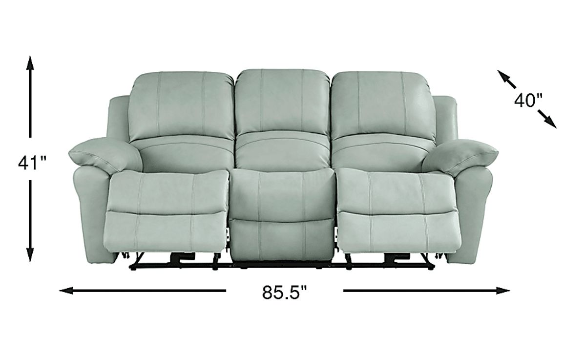 Vercelli Way Aqua Blue Leather Power Reclining Sofa Rooms to Go