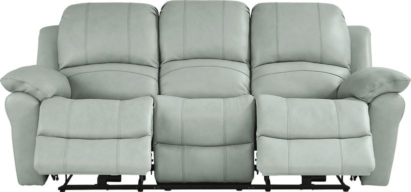 Vercelli Way Aqua Leather Power Reclining Sofa