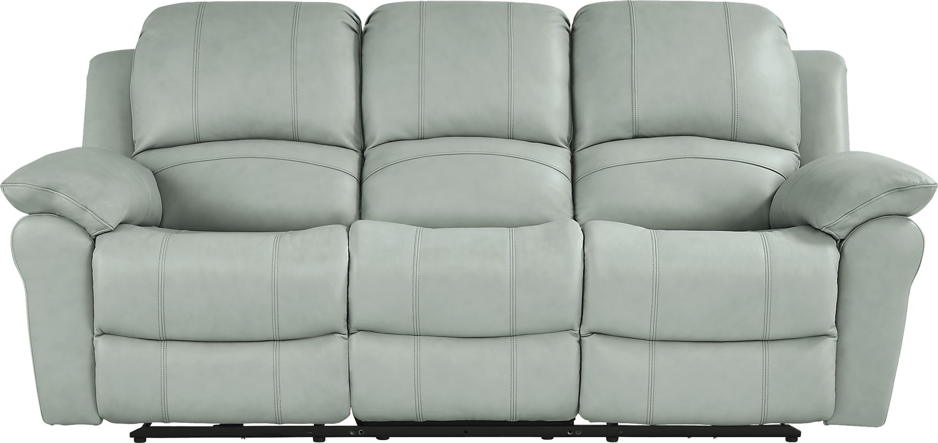Vercelli Way Aqua Leather 5 Pc Living Room with Reclining Sofa - Image 3