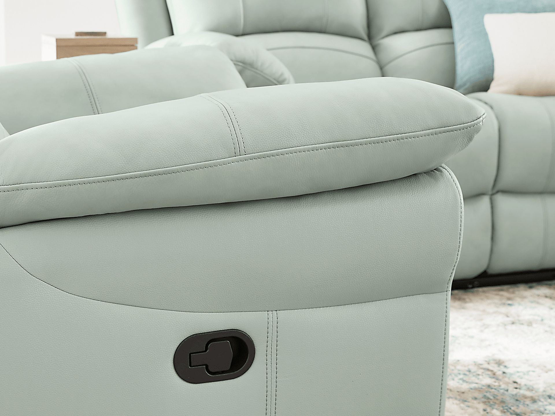 Vercelli Way Aqua Leather Rocker Recliner - Image 4