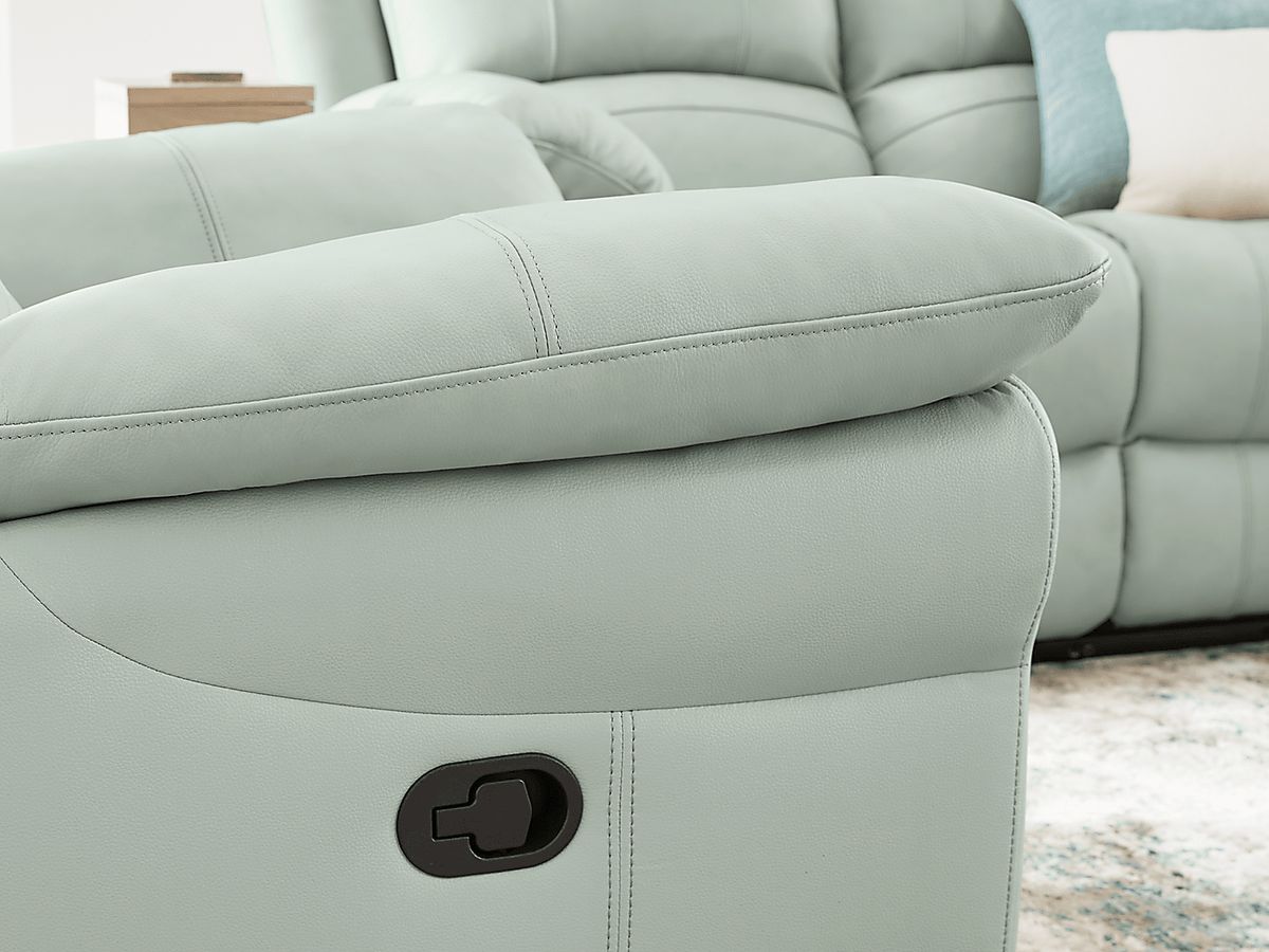 Vercelli aqua leather rocker recliner sale