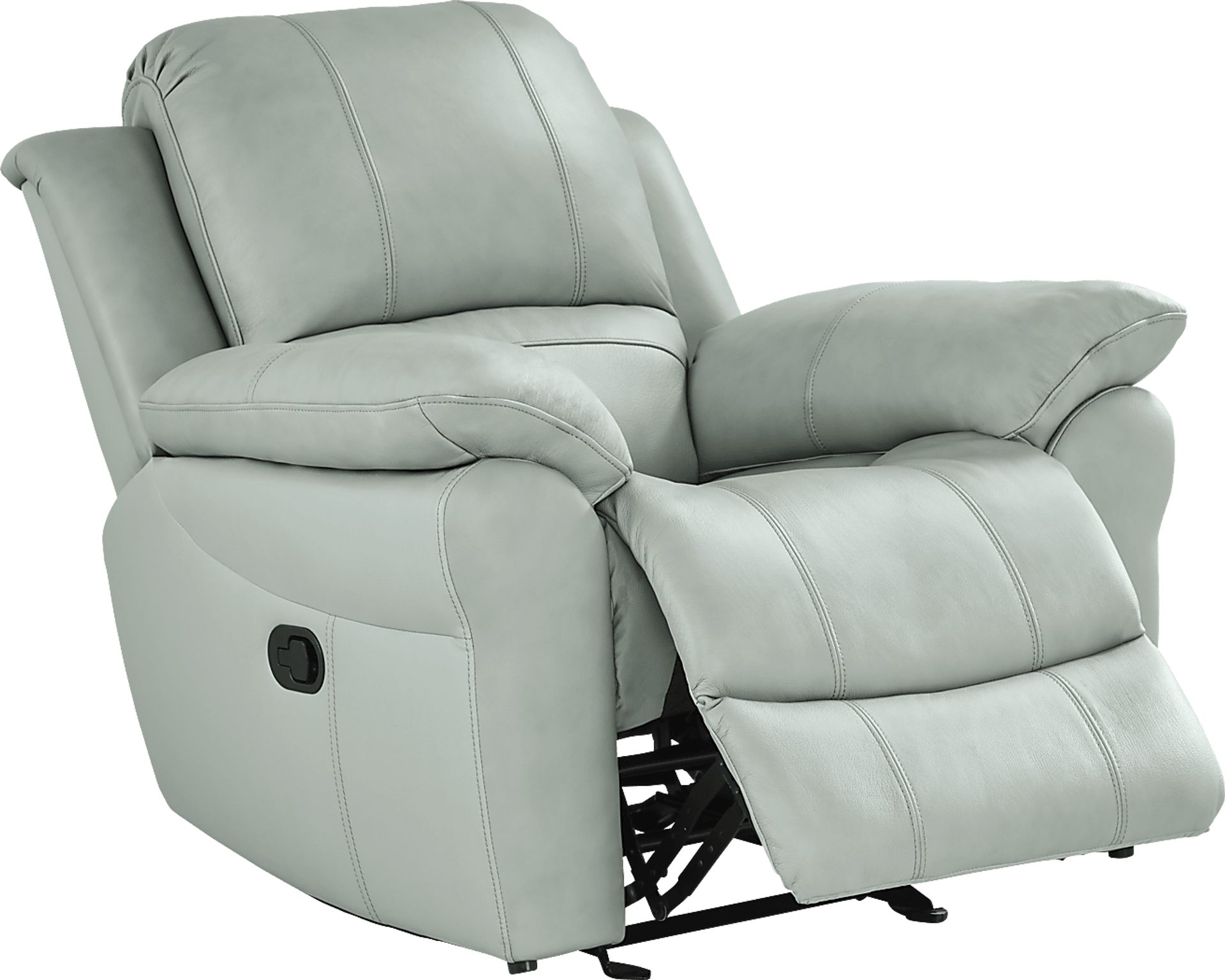 Vercelli Way Aqua Leather Rocker Recliner - Image 1