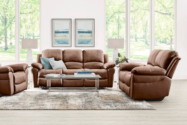 Vercelli Way Brown Leather 2 Pc Living Room with Reclining Sofa - Thumbnail - Image 1