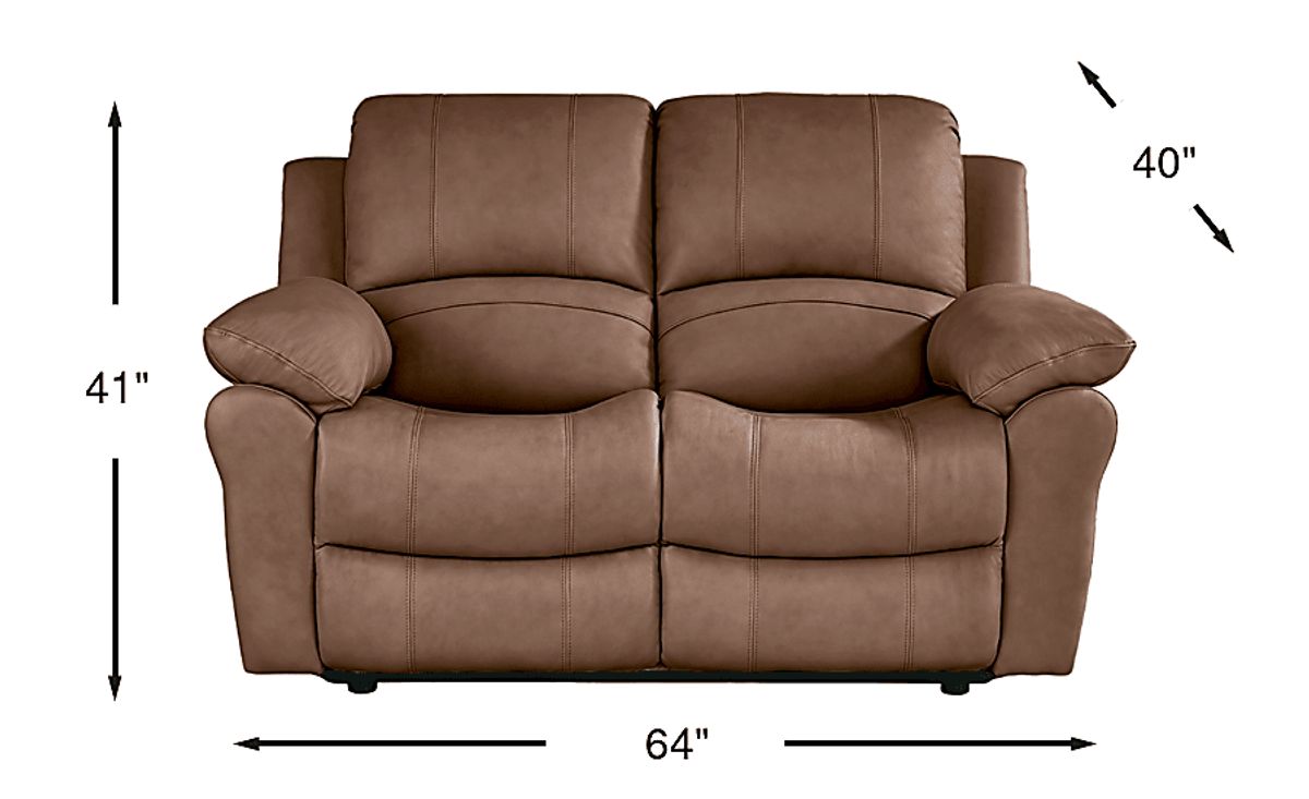 Vercelli Way Brown Leather Stationary Loveseat Rooms to Go