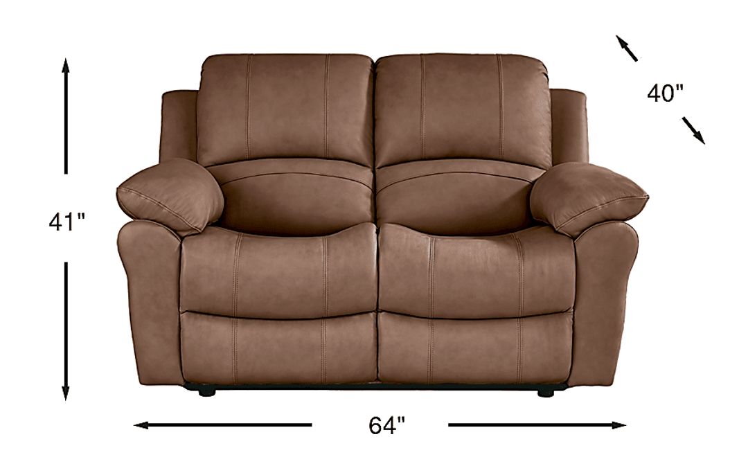 Vercelli Way Leather Stationary Loveseat