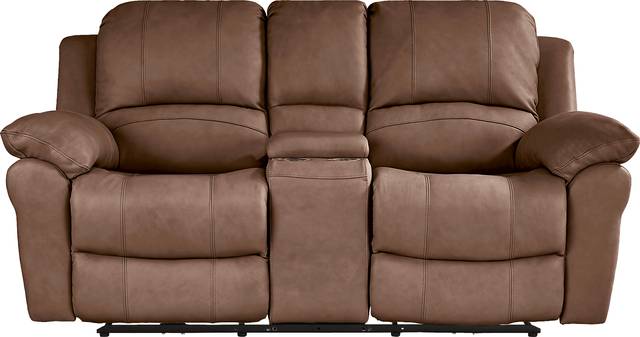 Vercelli Way Brown Leather Power Reclining Console Loveseat - Thumbnail - Image 2