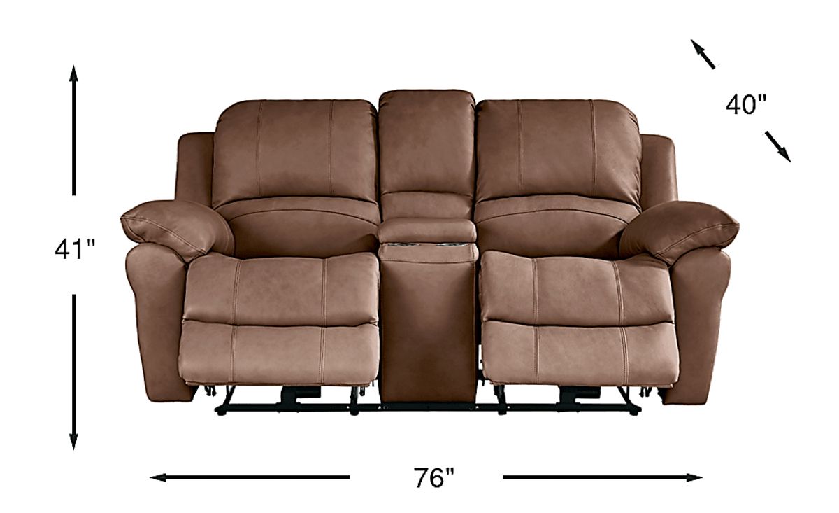 Vercelli Way Brown Leather Power Reclining Loveseat Rooms to Go