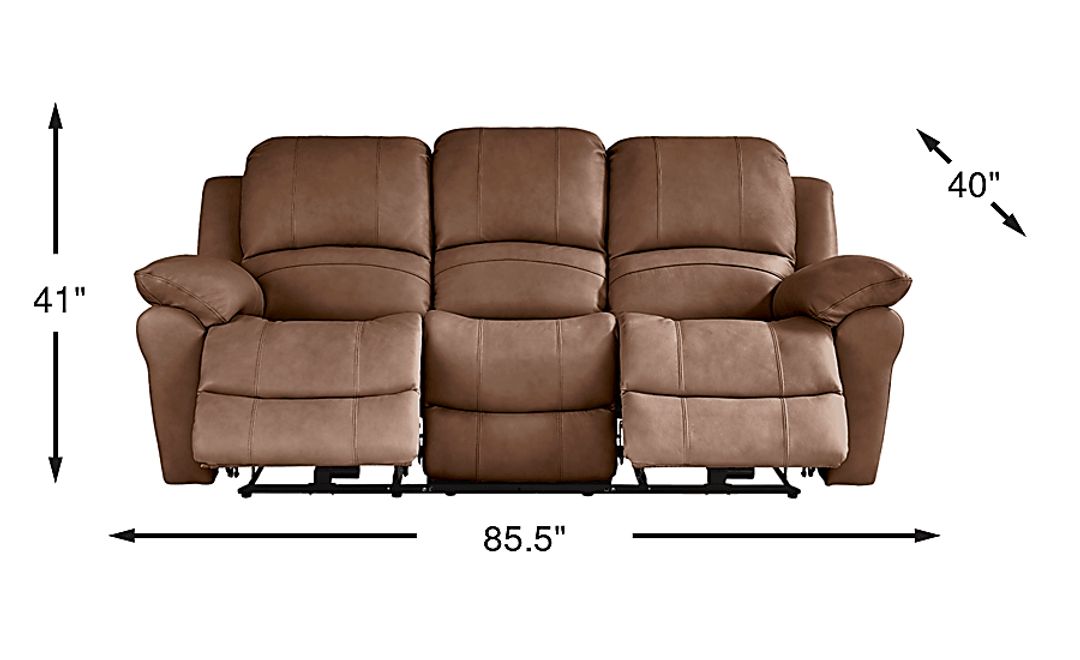 Vercelli Way Leather Non-Power Reclining Sofa