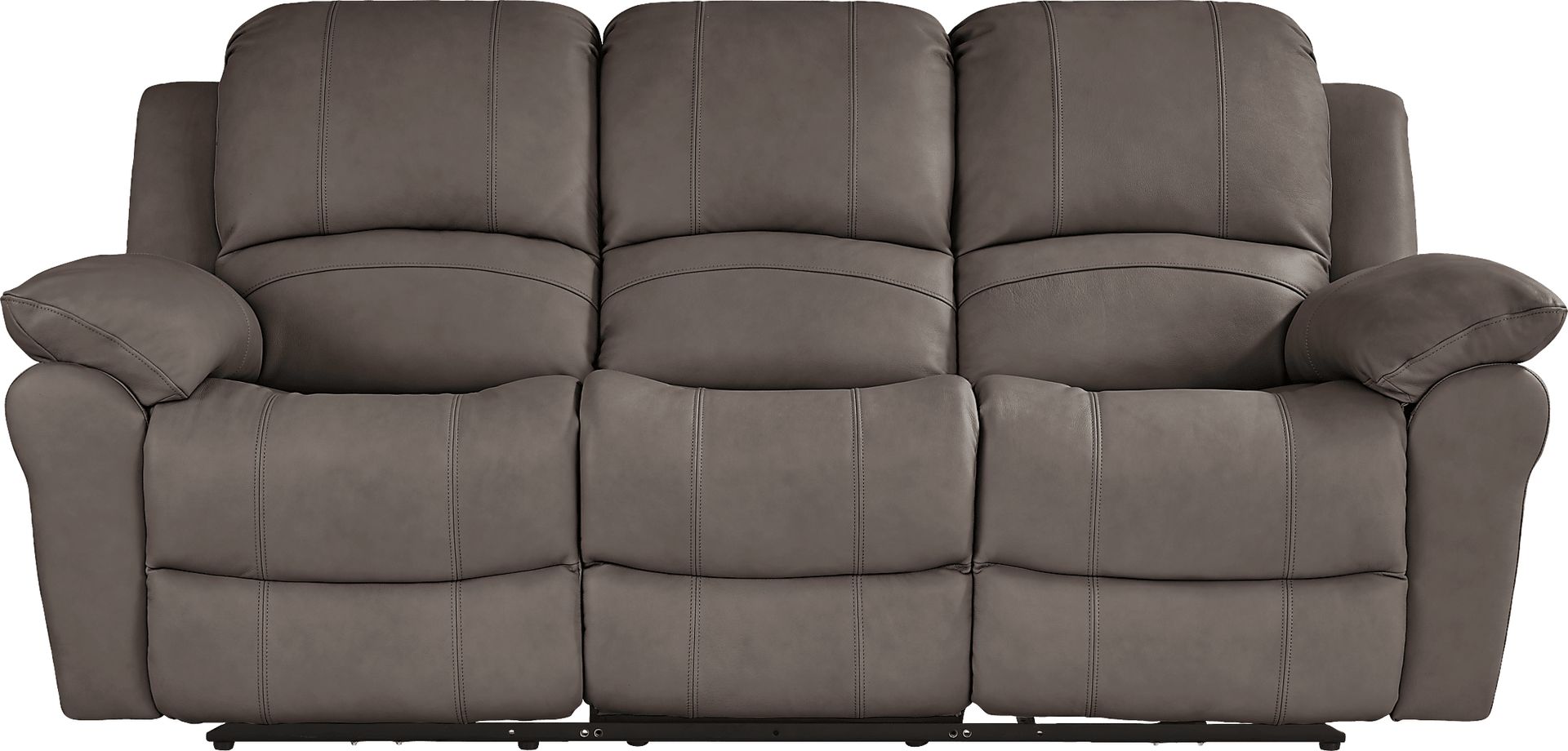 Vercelli Way Gray Leather Reclining Sofa - Image 3