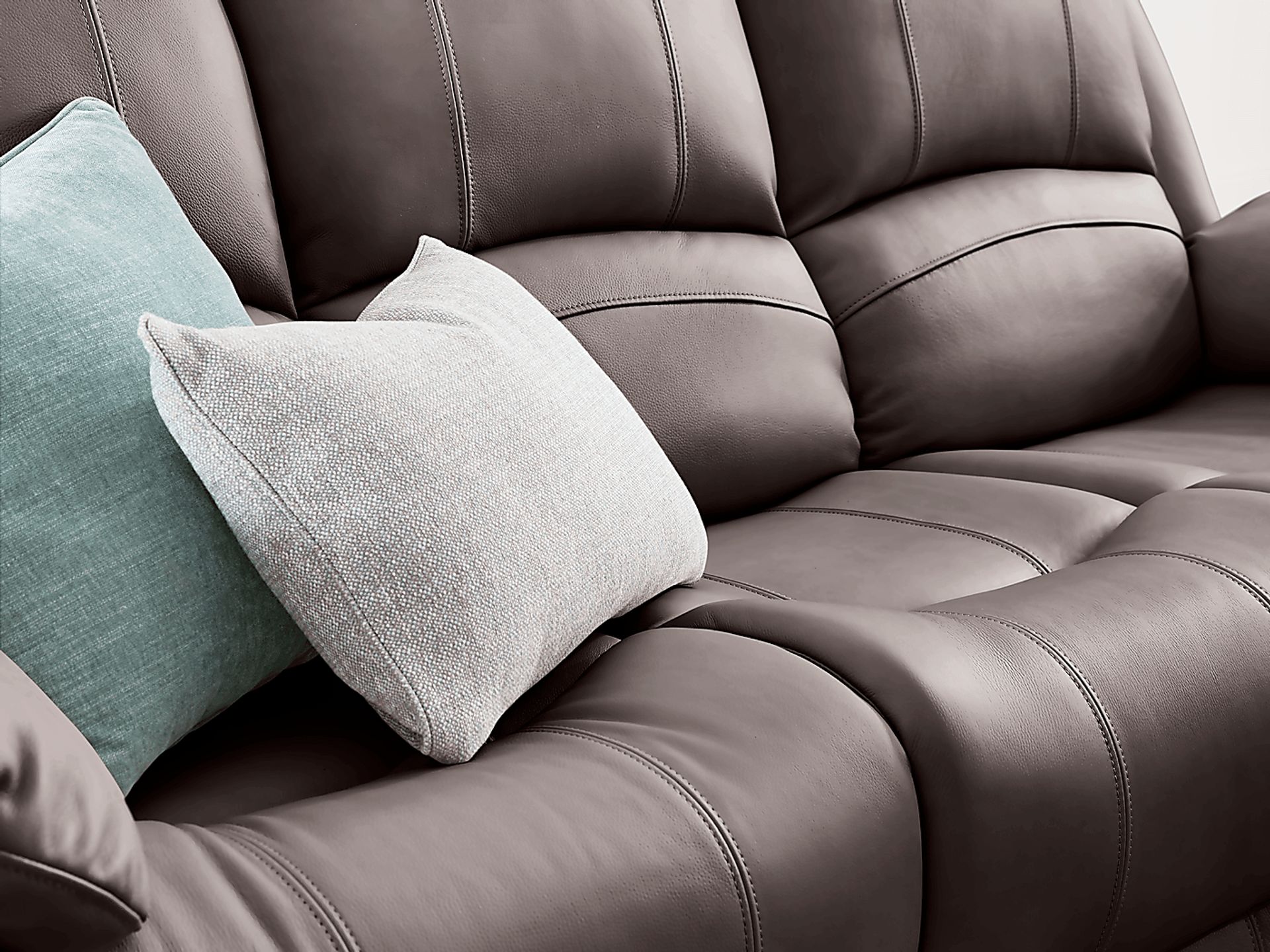 Vercelli Way Gray Leather Reclining Sofa - Image 4
