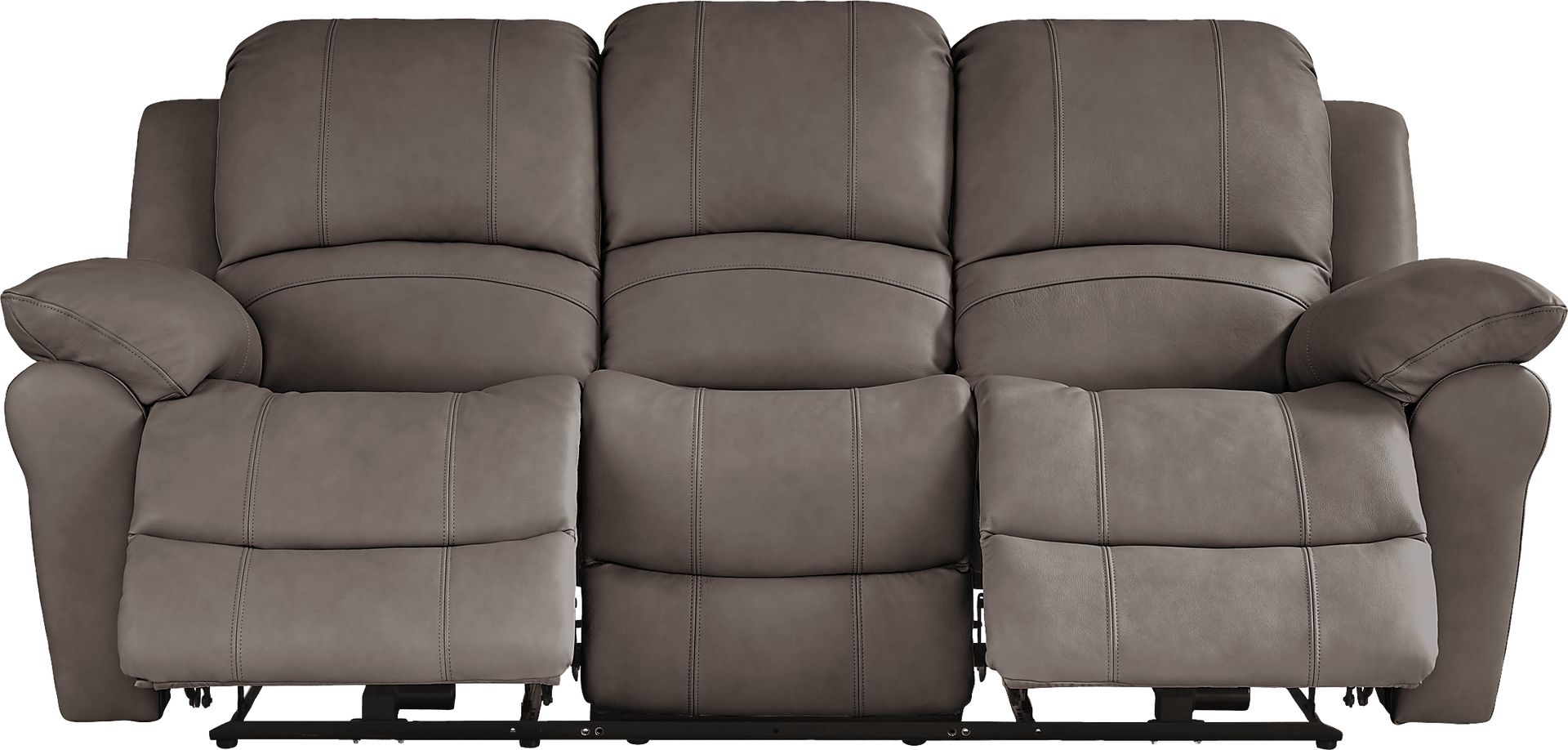 Vercelli Way Gray Leather Reclining Sofa - Image 1