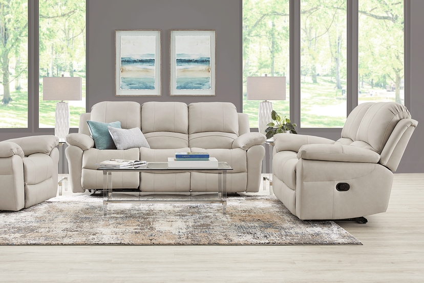 Vercelli Way Stone Leather 2 Pc Reclining Living Room