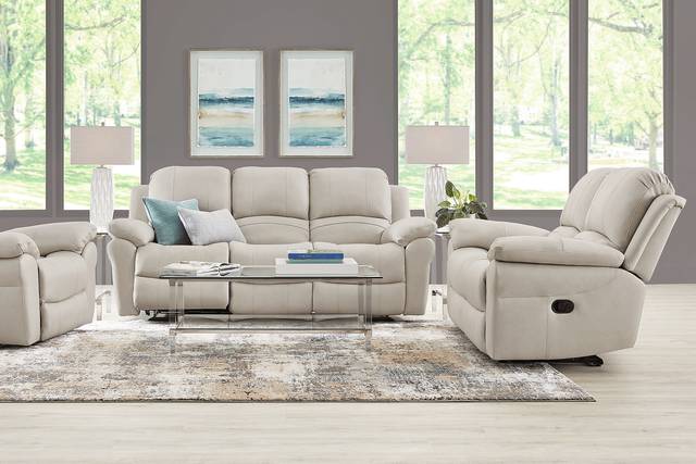 Vercelli Way Stone Leather 2 Pc Reclining Living Room - Thumbnail - Image 1