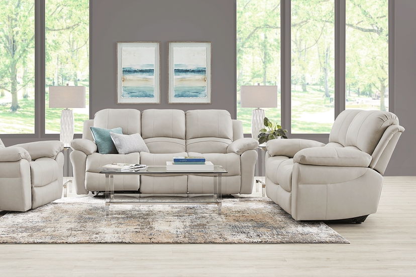 Vercelli Way Stone Leather 2 Pc Living Room with Reclining Sofa