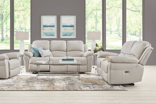 Vercelli Way Stone Leather 7 Pc Reclining Living Room - Thumbnail - Image 1