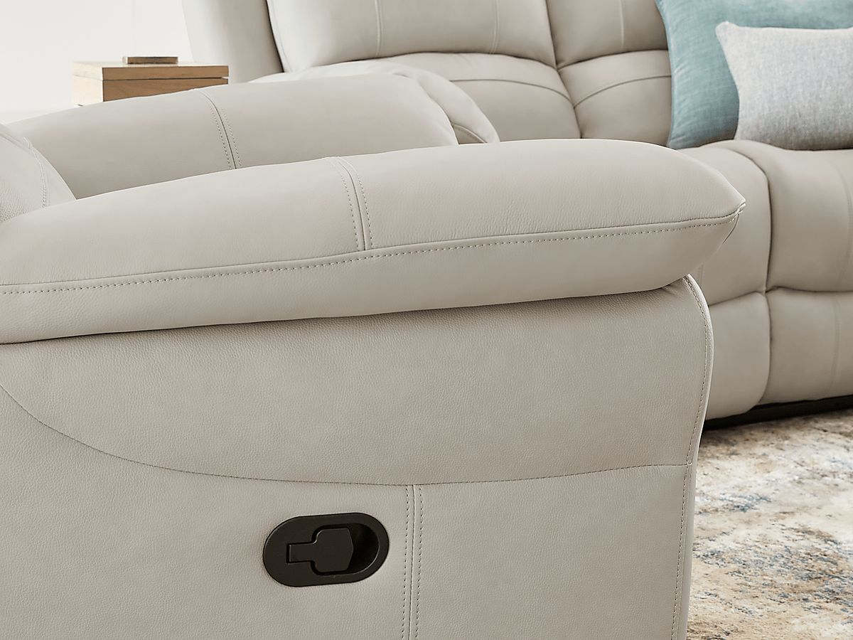 Vercelli Way 6 Pc Stone Beige Leather Non-Power Reclining Living Room ...