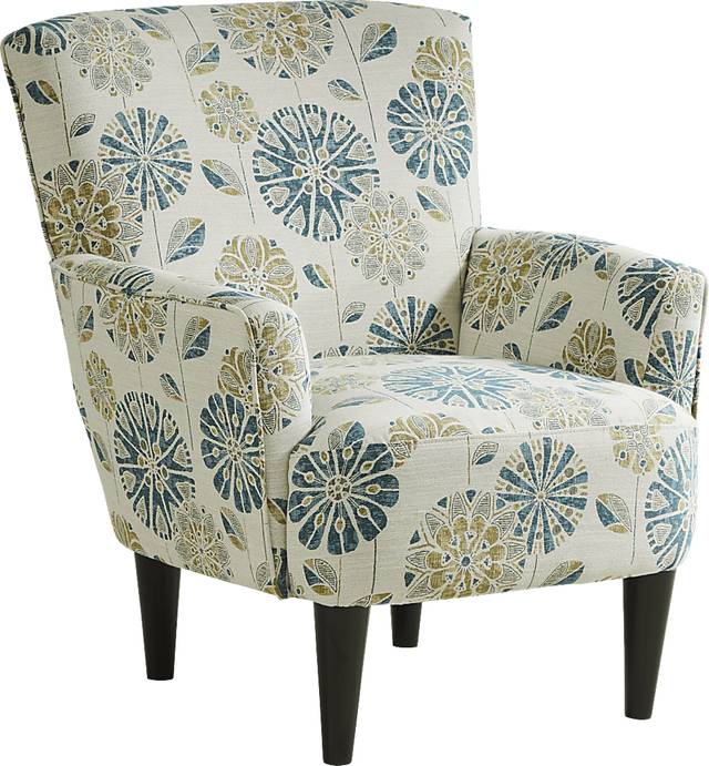 Verdant Fields Teal Accent Chair - Thumbnail - Image 1