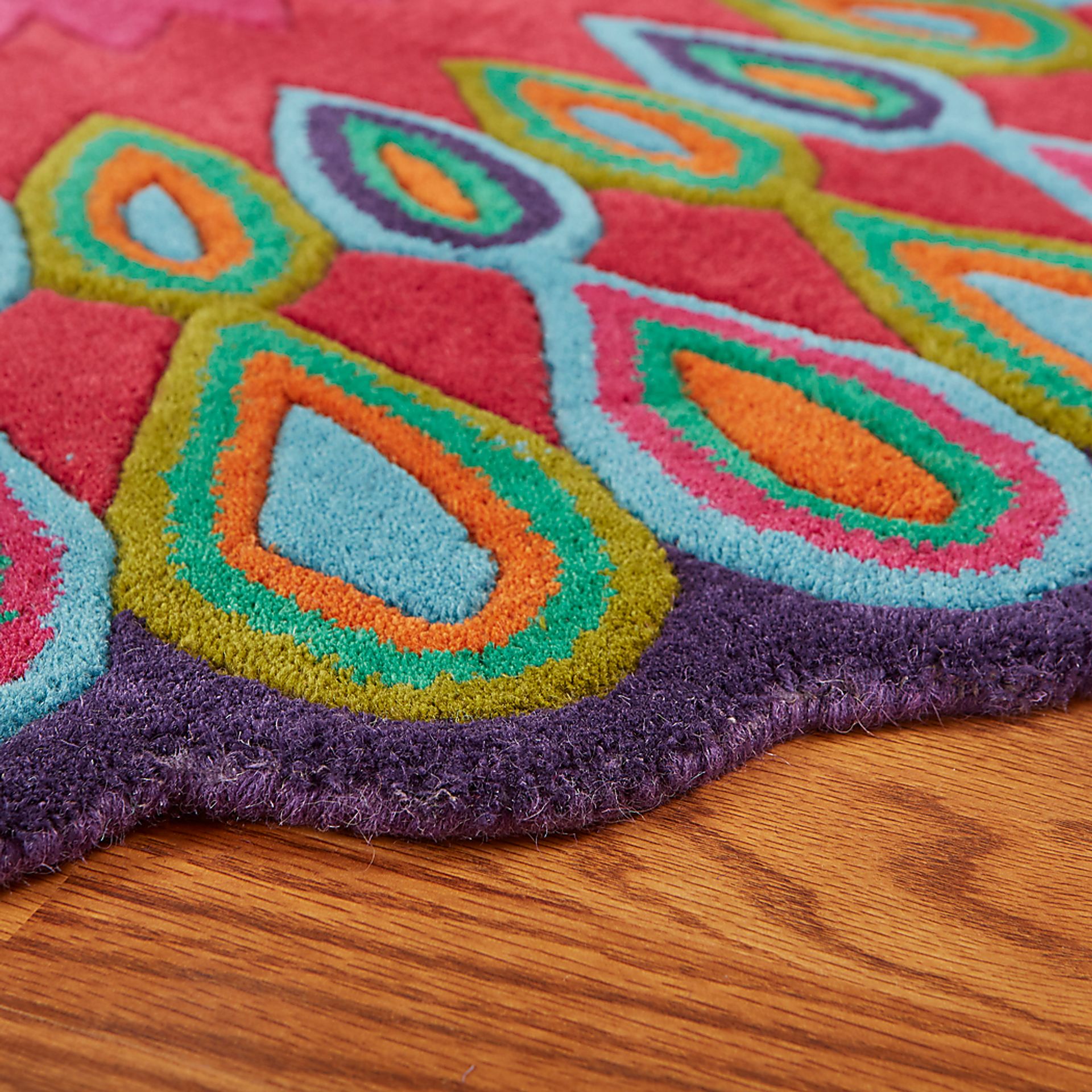 Verdare Pink/Multi 5' Round Rug - Image 3