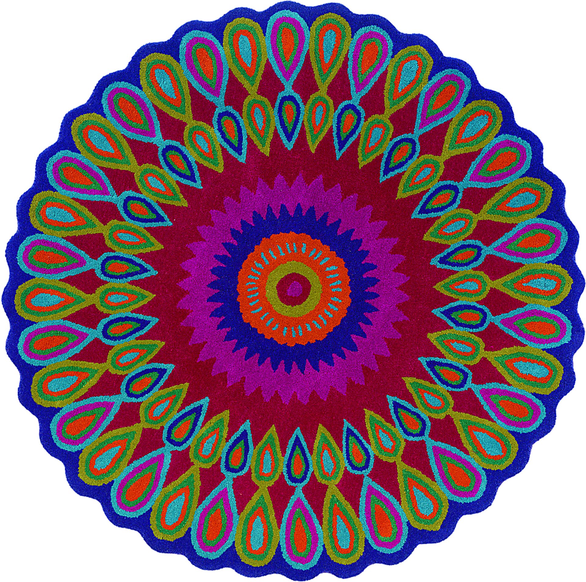 Verdare Pink/Multi 5' Round Rug - Image 1