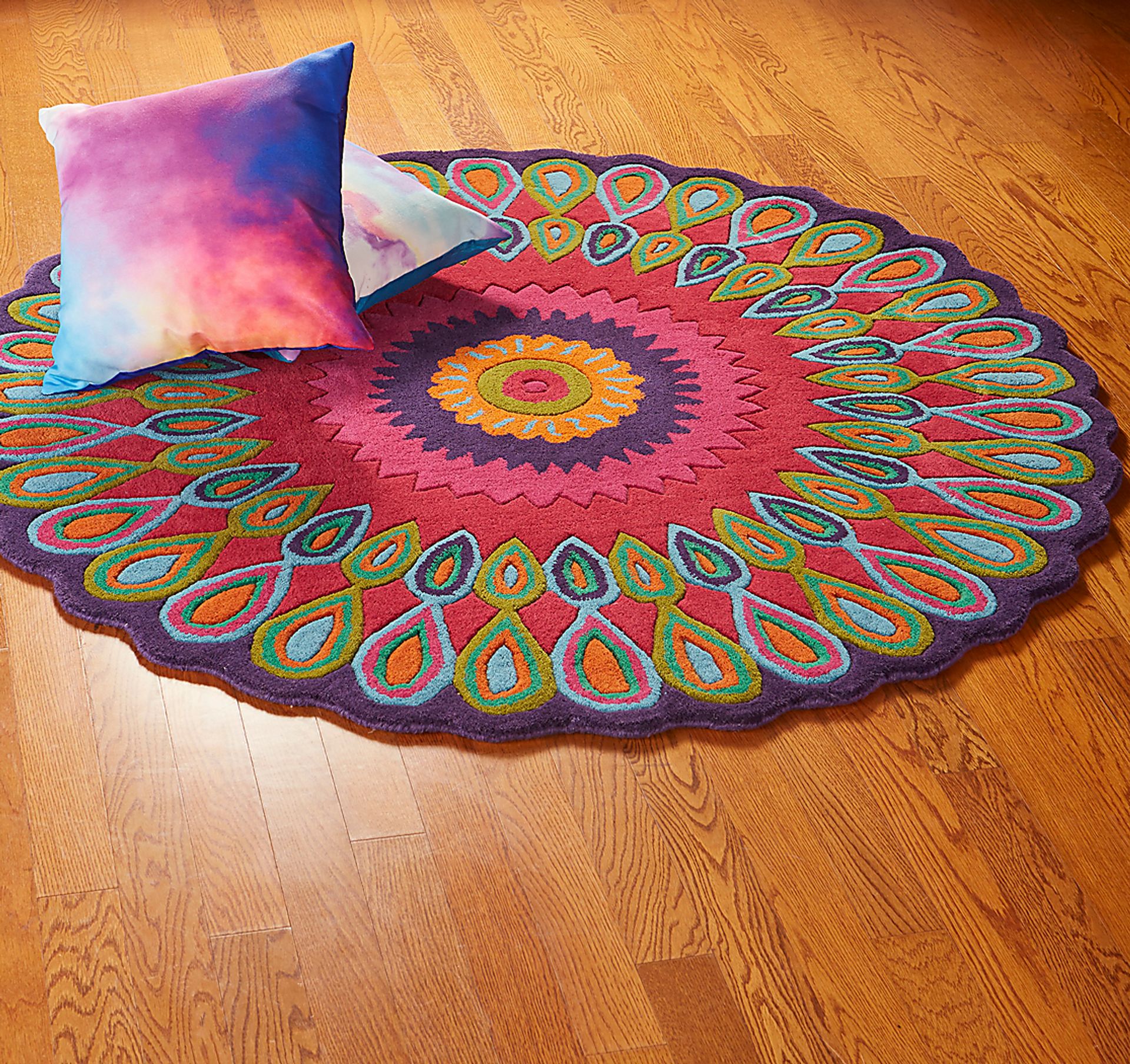 Verdare Pink/Multi 7'9 Round Rug - Image 2