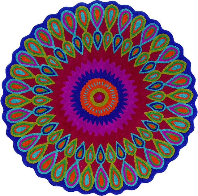 Verdare Pink/Multi 7'9 Round Rug - Thumbnail - Image 1
