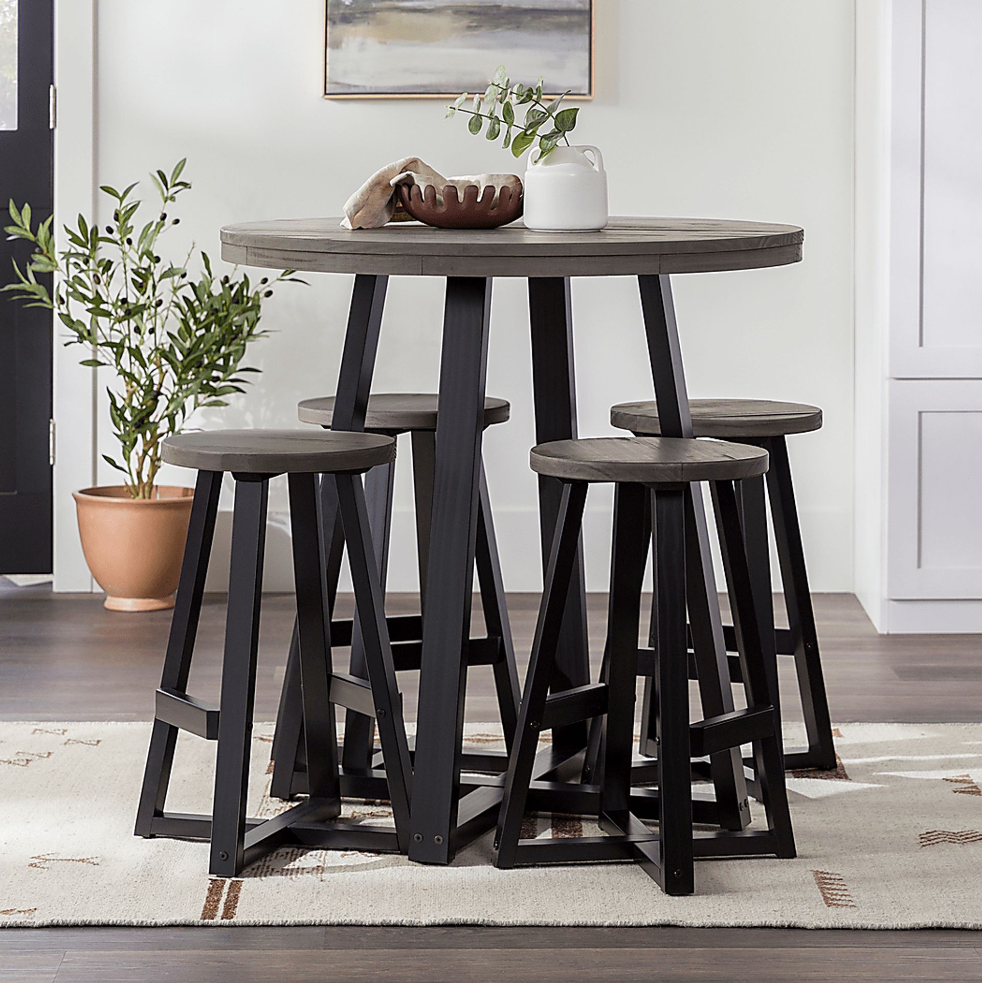 Verdenbruk Gray Counter Height 5 Pc Dining Set - Image 3