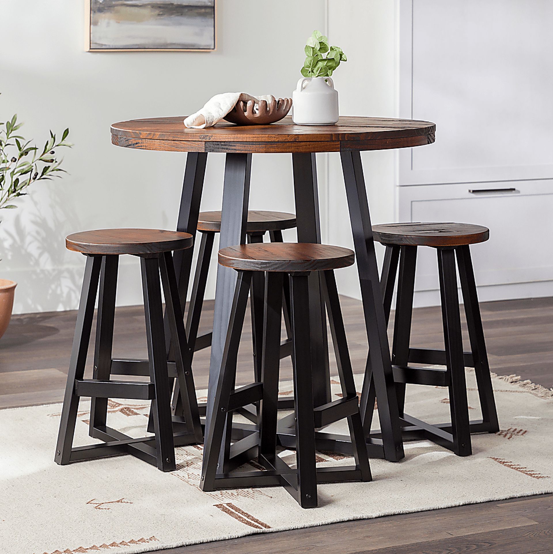 Verdenbruk Mahogany Counter Height 5pc Dining Set - Image 2