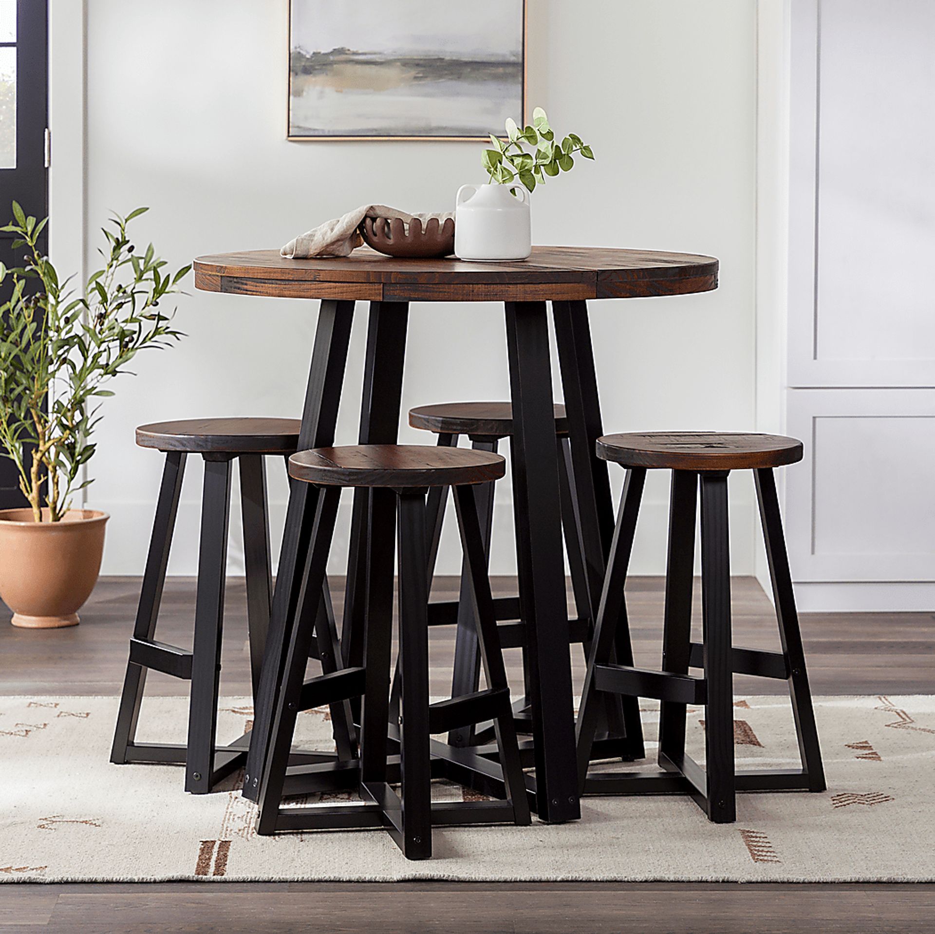 Verdenbruk Mahogany Counter Height 5pc Dining Set - Image 3