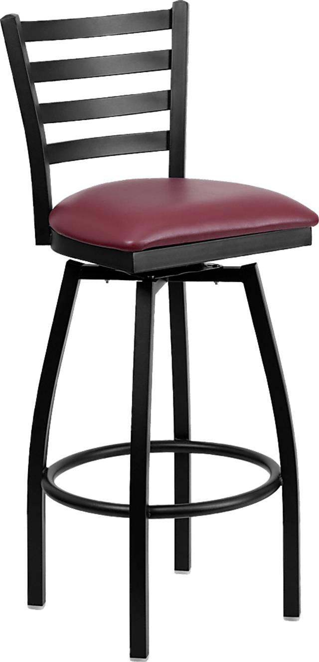 Verdon Burgundy Swivel Barstool - Thumbnail - Image 1
