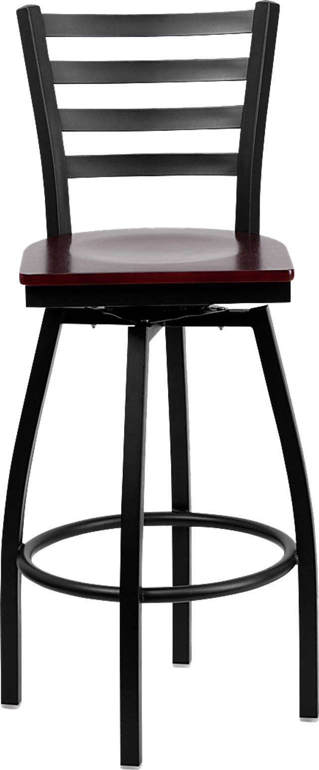 Verdon Mahogany Swivel Barstool - Thumbnail - Image 2