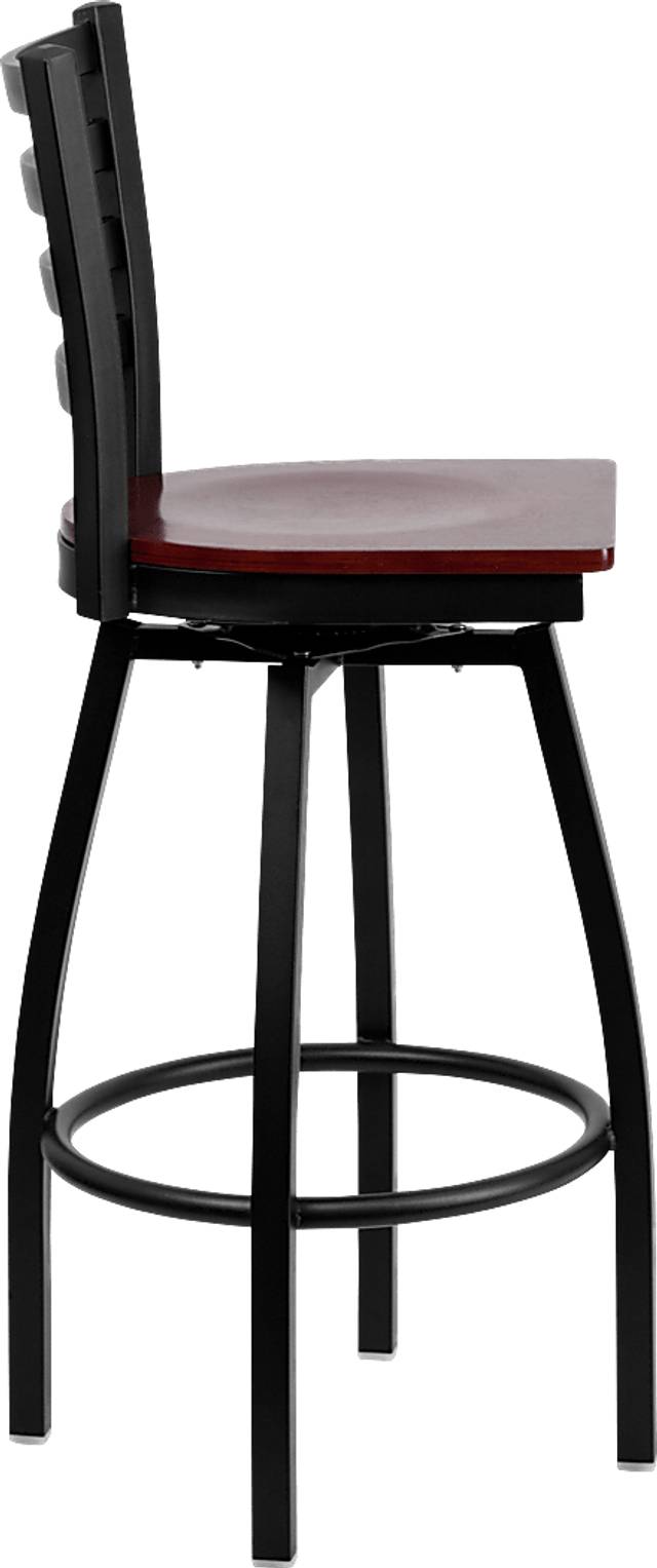 Verdon Mahogany Swivel Barstool - Thumbnail - Image 3
